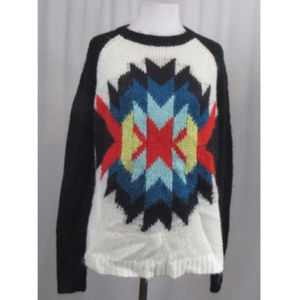 Forever 21 Multi Color Raglan Sleeve Sweater M